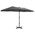 Parasol ogrodowy na słupku aluminiowym, 460x270 cm, antracytowy