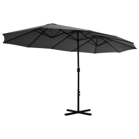 Parasol ogrodowy na słupku aluminiowym, 460x270 cm, antracytowy