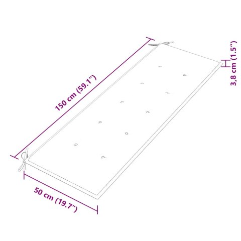 Ławka Batavia z taupe poduszką, 150 cm, lite drewno tekowe