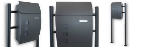 Skrzynka Pocztowa na listy z gazetnikiem Grafitowa wolnostojąca