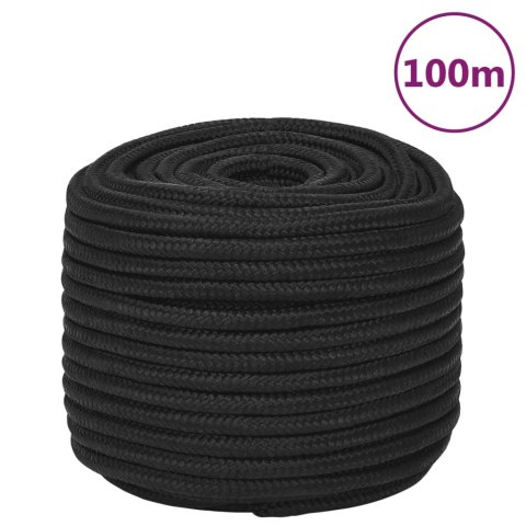 Linka żeglarska, czarna jednolita, 12 mm, 100 m, polipropylen Linka żeglarska, czarna jednolita, 12 mm, 100 m, polipropylen