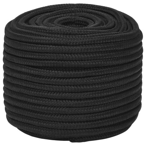 Linka żeglarska, czarna jednolita, 12 mm, 100 m, polipropylen Linka żeglarska, czarna jednolita, 12 mm, 100 m, polipropylen