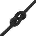 Linka żeglarska, czarna jednolita, 12 mm, 100 m, polipropylen