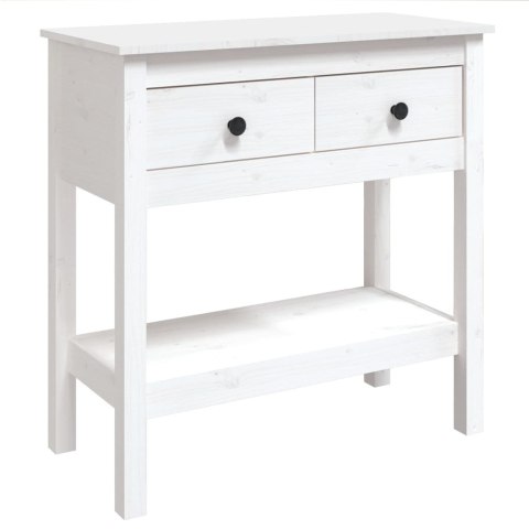 Stolik konsolowy, biały, 75x35x75 cm, lite drewno sosnowe Stolik konsolowy, biały, 75x35x75 cm, lite drewno sosnowe