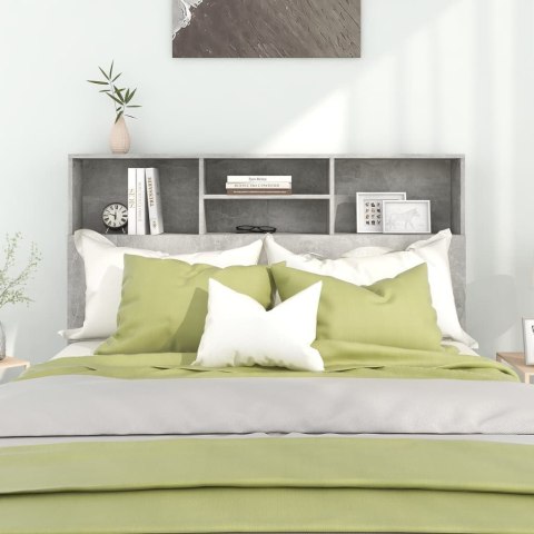 Wezgłowie łóżka z półkami, szarość betonu, 140x19x103,5 cm