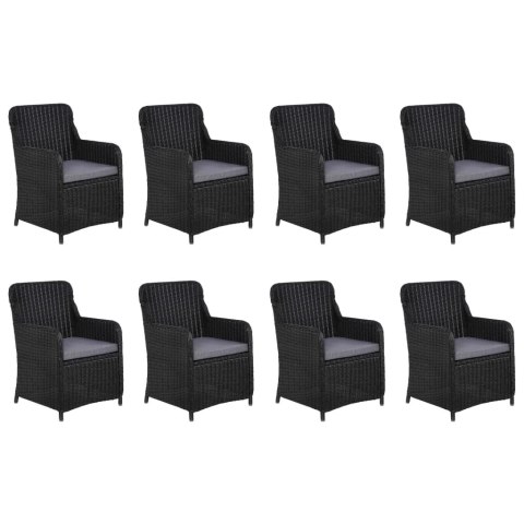 11-częściowy zestaw mebli ogrodowych, polirattan, czarny