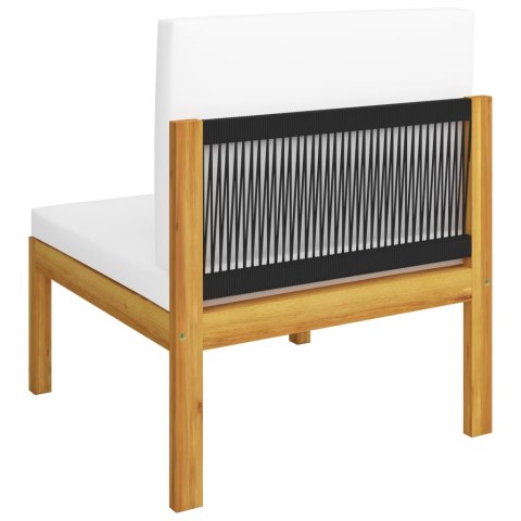 8-cz. zestaw wypoczynkowy do ogrodu, kremowe poduszki, akacja