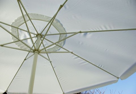 Parasol ogrodowy Garth biały z korbką 4 m