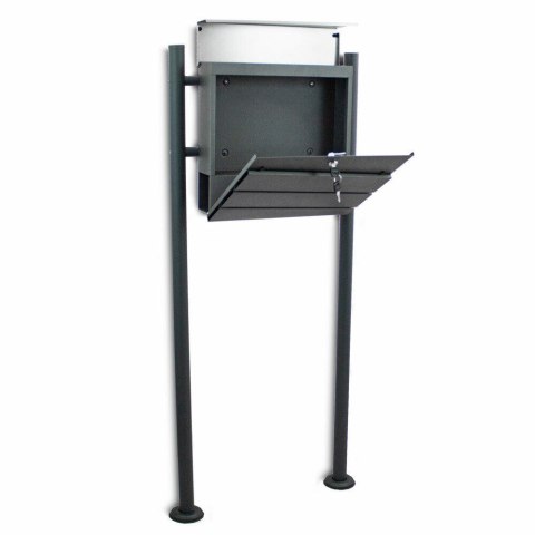 Skrzynka Wolnostojąca pocztowa na gazety prase Grafitowa słupek