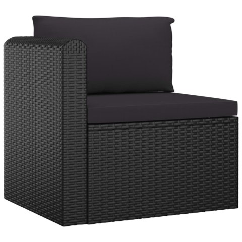 9-częściowy zestaw mebli do ogrodu, poduszki, rattan PE, czarny 9-częściowy zestaw mebli do ogrodu, poduszki, rattan PE, czarny