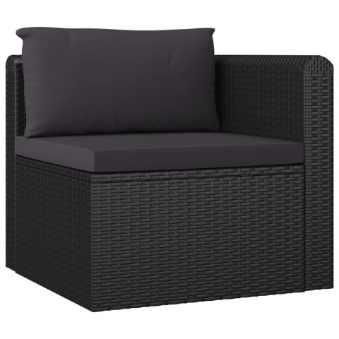 9-częściowy zestaw mebli do ogrodu, poduszki, rattan PE, czarny 9-częściowy zestaw mebli do ogrodu, poduszki, rattan PE, czarny