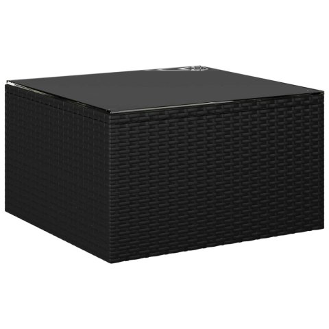 9-częściowy zestaw mebli do ogrodu, poduszki, rattan PE, czarny 9-częściowy zestaw mebli do ogrodu, poduszki, rattan PE, czarny