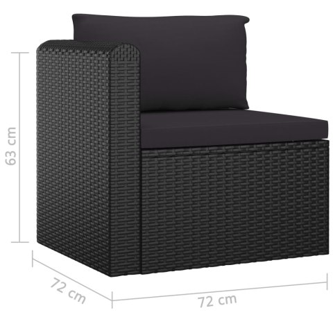 9-częściowy zestaw mebli do ogrodu, poduszki, rattan PE, czarny 9-częściowy zestaw mebli do ogrodu, poduszki, rattan PE, czarny