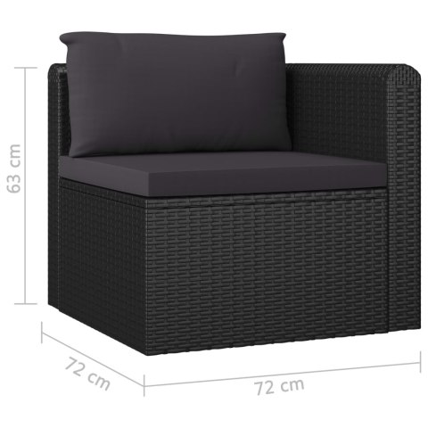 9-częściowy zestaw mebli do ogrodu, poduszki, rattan PE, czarny 9-częściowy zestaw mebli do ogrodu, poduszki, rattan PE, czarny
