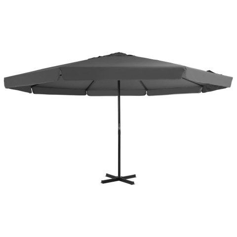 Parasol ogrodowy na słupku aluminiowym, 500 cm, antracytowy