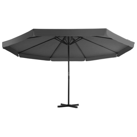 Parasol ogrodowy na słupku aluminiowym, 500 cm, antracytowy