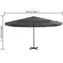 Parasol ogrodowy na słupku aluminiowym, 500 cm, antracytowy
