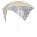 Parasol plażowy ze ściankami bocznymi, piaskowy, 215 cm