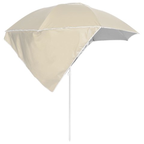 Parasol plażowy ze ściankami bocznymi, piaskowy, 215 cm