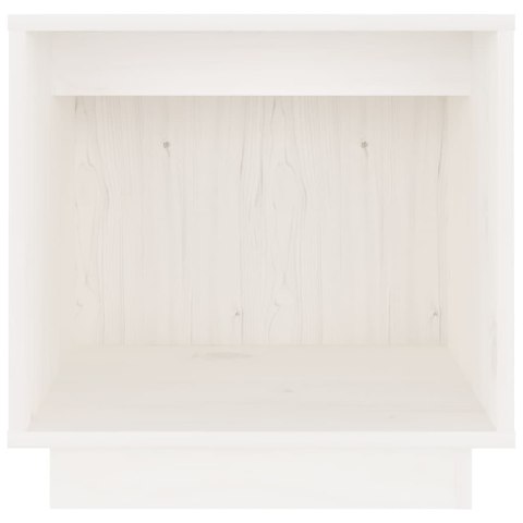 Szafka nocna, biała, 40x30x40 cm, lite drewno sosnowe