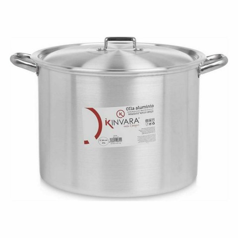 Garnek z Pokrywką Ø 34 cm Srebrzysty Aluminium (2 Sztuk) Garnek z Pokrywką Ø 34 cm Srebrzysty Aluminium (2 Sztuk)