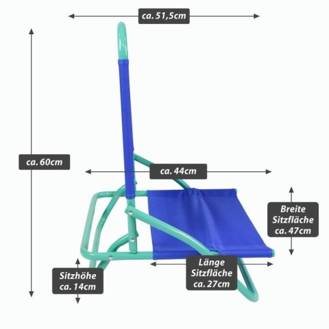 Leżaki plażowe składane, PVC, niebiesko-zielone, 2 szt.