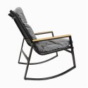 Fotel bujany, stalowy, z poduszkami, szary, 2szt
