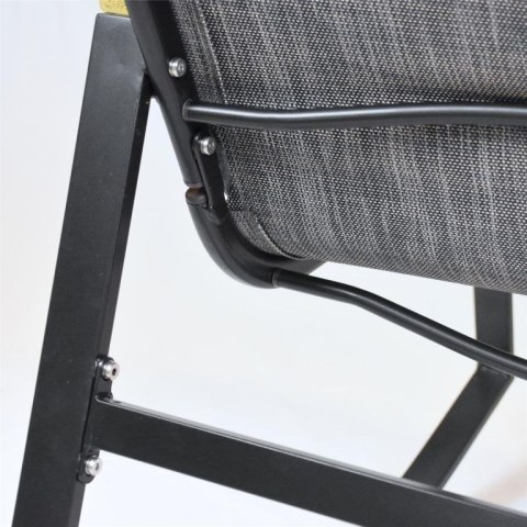 Fotel bujany, stalowy, z poduszkami, szary, 2szt