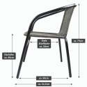Krzesło ogrodowe bistro, sztaplowane, ciemnoszare