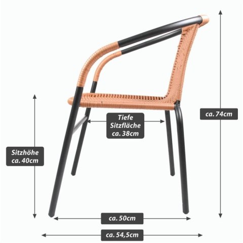 Krzesło ogrodowe bistro, sztaplowane, szary/naturalny
