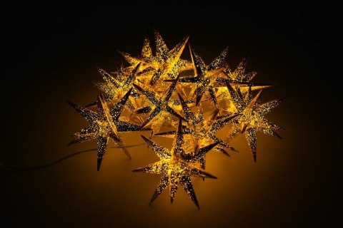 Łańcuch świetlny LED, 10 diod LED, gwiazdy, 12 cm