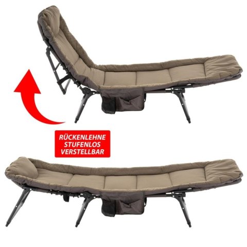 Leżak kempingowy z poduszką, 175 x 65 cm, khaki.