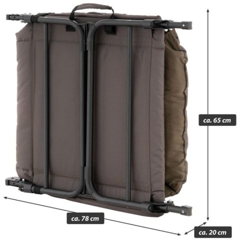 Leżak kempingowy z poduszką, 175 x 65 cm, khaki.