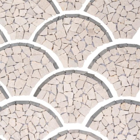 Mozaika z naturalnego kamienia, wachlarz, beż 0,98 m².