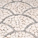 Mozaika z naturalnego kamienia, wachlarz, beż 0,98 m².