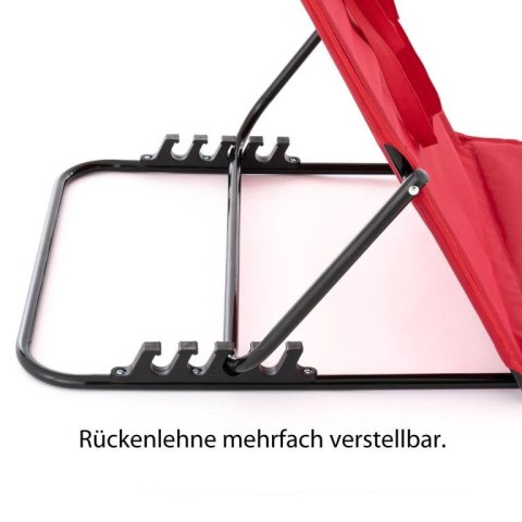 Regulowana podkładka plażowa z oparciem, czerwona, 2 sztuki