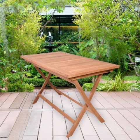 Stół jadalniany DIVERO, obrobione drewno teakowe, 120 x 70cm