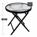 Stolik pomocniczy ze szklanym blatem, czarny, Ø 45 cm, stal