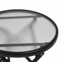Stolik pomocniczy ze szklanym blatem, czarny, Ø 45 cm, stal