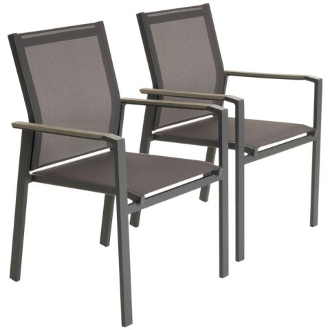Zestaw krzeseł ogrodowych, szary, 2szt