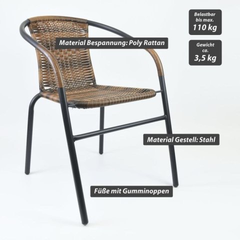 Zestaw krzeseł ogrodowych bistro,brązowe, 2 szt