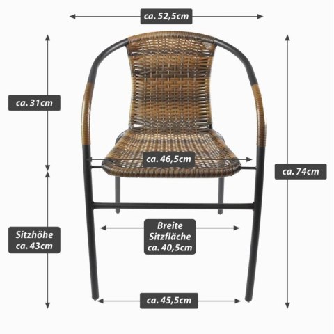 Zestaw krzeseł ogrodowych bistro,brązowe, 2 szt