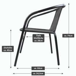 Zestaw krzeseł ogrodowych bistro, szare, 2 szt