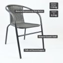 Zestaw krzeseł ogrodowych bistro, szare, 2 szt