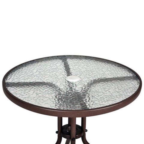 Zestaw ogrodowy, polirattan, 2 krzesła + stół szklany