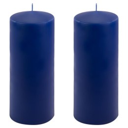 Zestaw słupkowych świec, 25 cm, Ø 10 cm, niebieski, 2 sztuki
