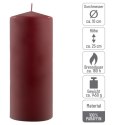 Zestaw świec filarowych, 25 cm, Ø 10 cm, bordowe, 4 szt.