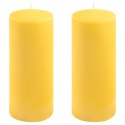 Zestaw świec filarowych, 25 cm, Ø 10 cm, żółte, 2 szt.