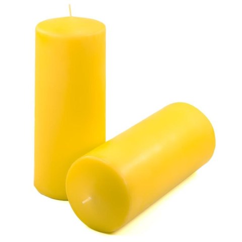 Zestaw świec filarowych, 25 cm, Ø 10 cm, żółte, 2 szt.