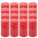 Zestaw świec rustykalnych, 10 cm, Ø 5 cm, czerwony, 16 szt.